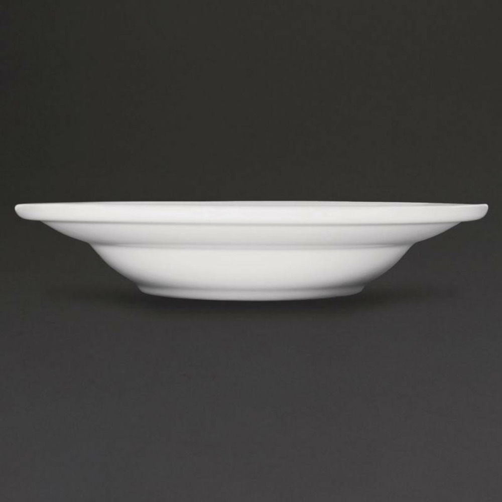Assiettes à potage en porcelaine blanche 228 mm athena - lot de 6