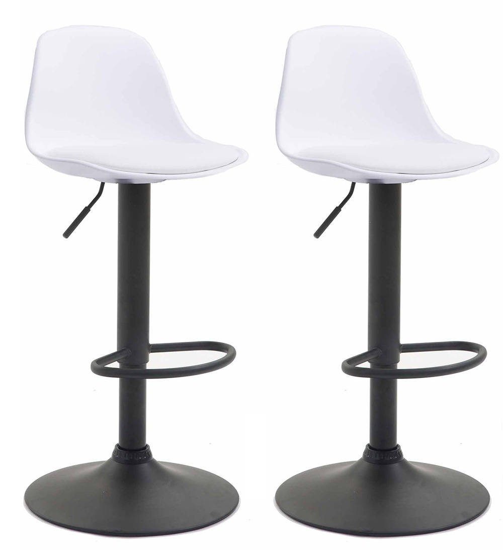 Lot de 2 tabourets de bar kiel plastique noir