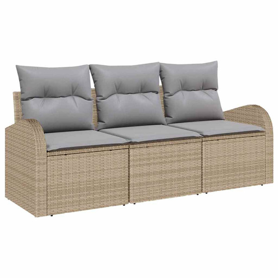 Ensemble de canapé de jardin beige polyrotin