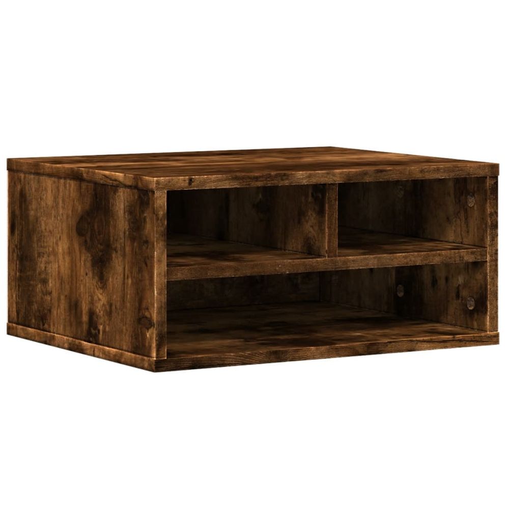 Support d'imprimante chêne fumé 49x40x22,5 cm bois d'ingénierie