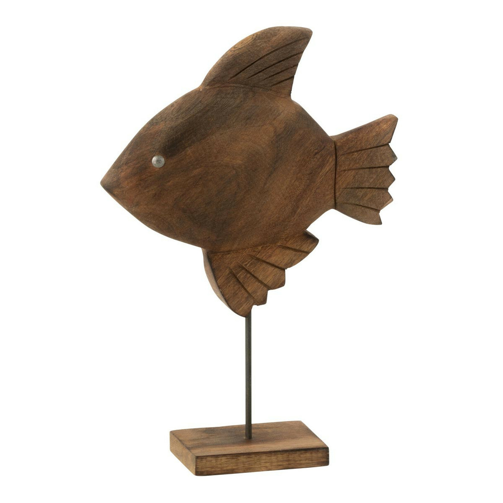 Statuette poisson sur pied en bois 
