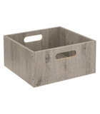 Boîte de rangement en bois gris 31 x 31 x 15 cm