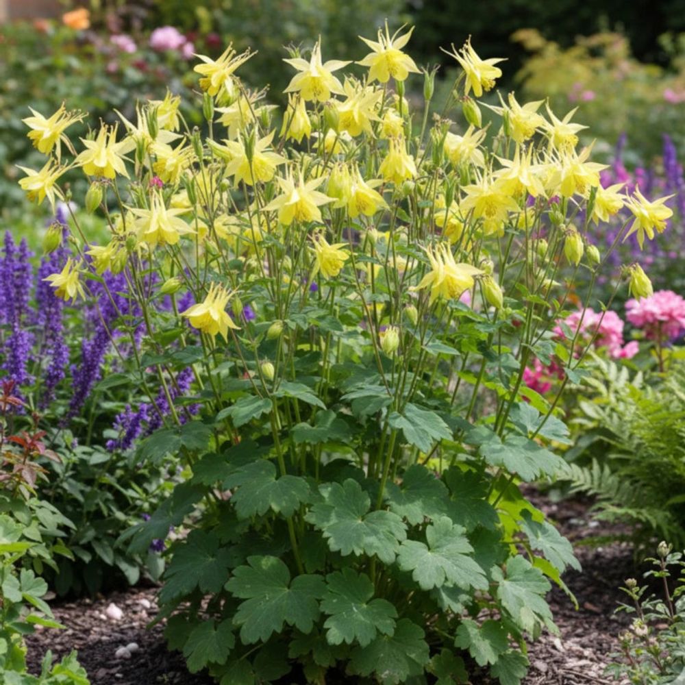 Ancolie chrysantha yellow queen lot de 3 godets