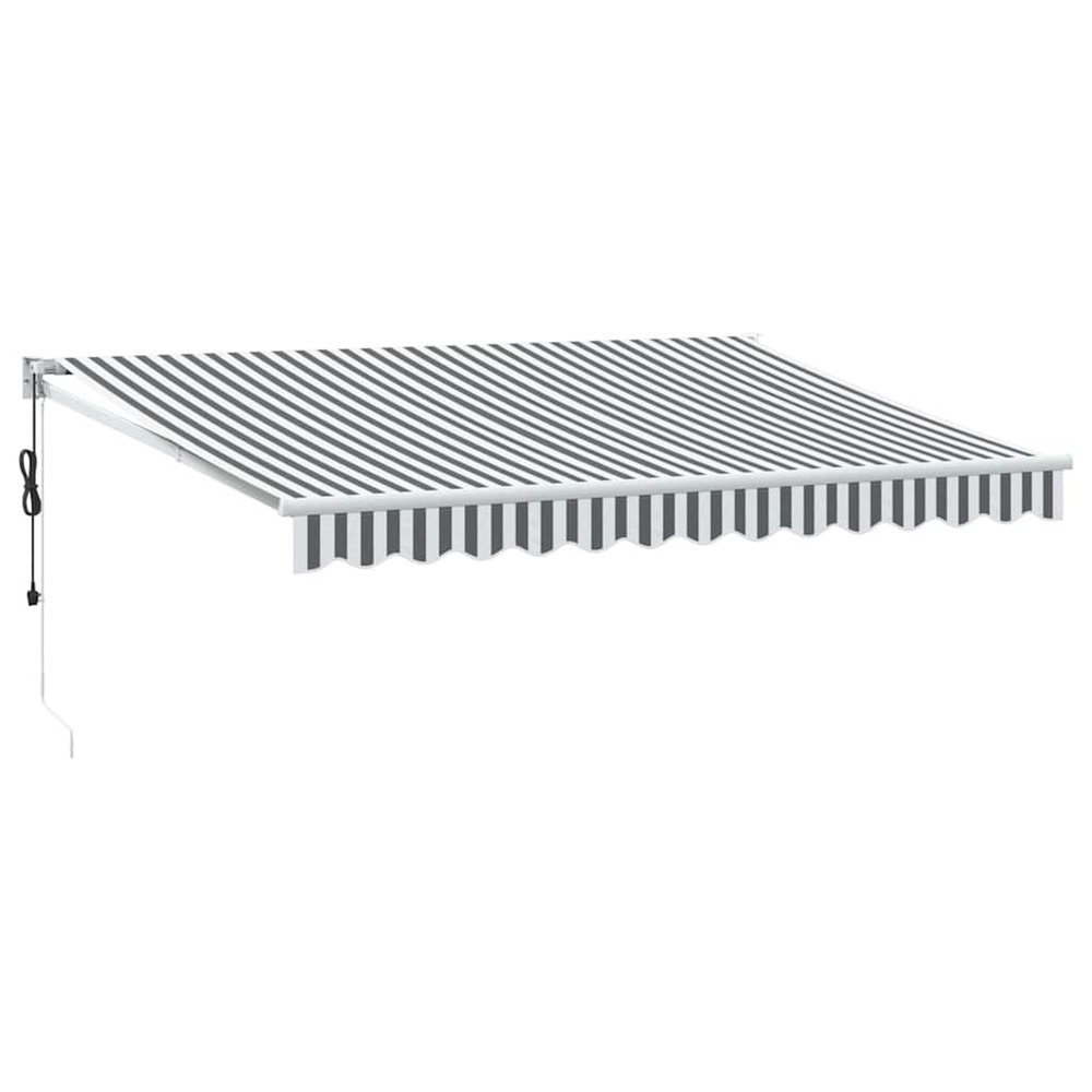 Auvent rétractable anthracite et blanc 3,5x2,5m tissu/aluminium
