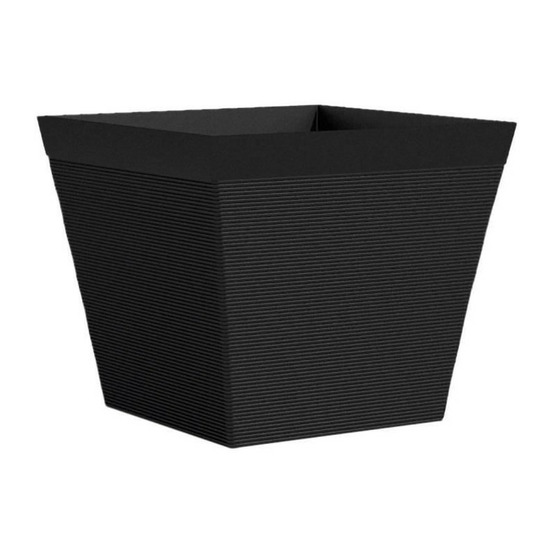 Pot carré - garden id - green care impact noir-anth - 39 x 33 cm - garanti 10ans - 100% recyclé - uv/gel résistant