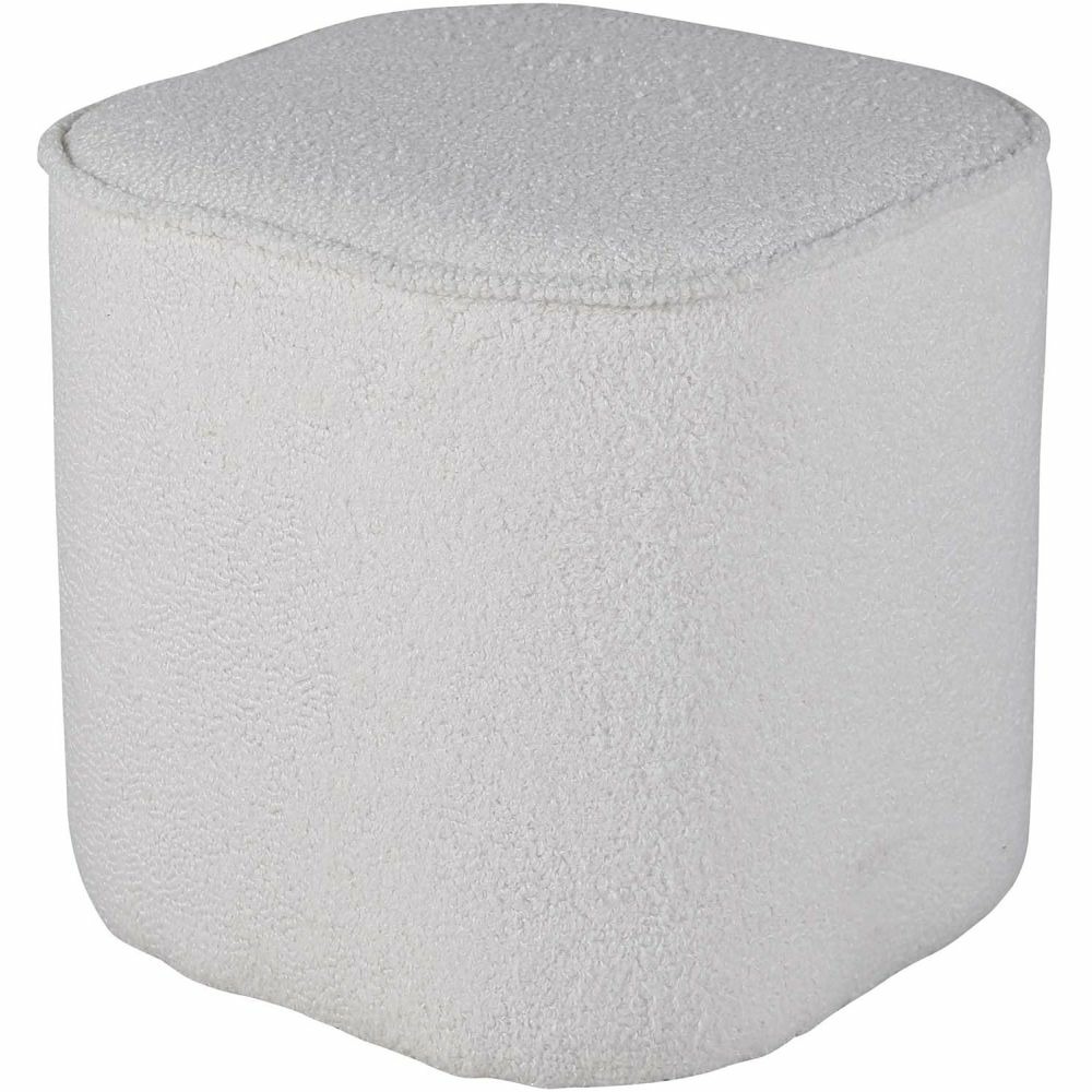 Pouf rond en polyester teddy piff