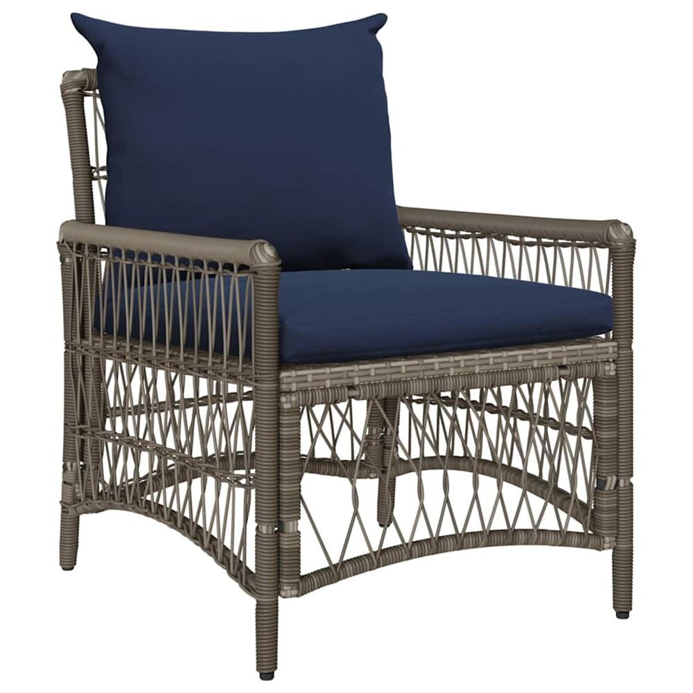 Chaise de jardin gris polyrotin