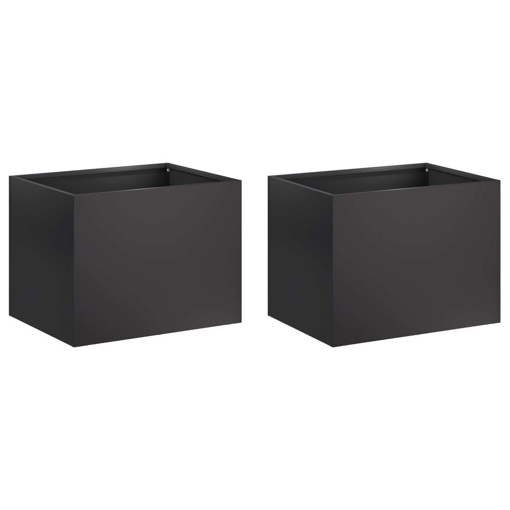 Cache-pot de jardin 2 pc noir 40 x 30 x 30 cm
