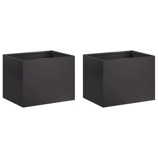 Cache-pot de jardin 2 pc noir 40 x 30 x 30 cm