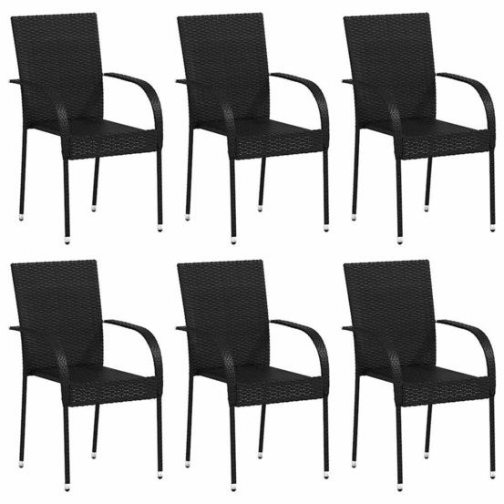 Chaises empilables d'extérieur 6 pcs