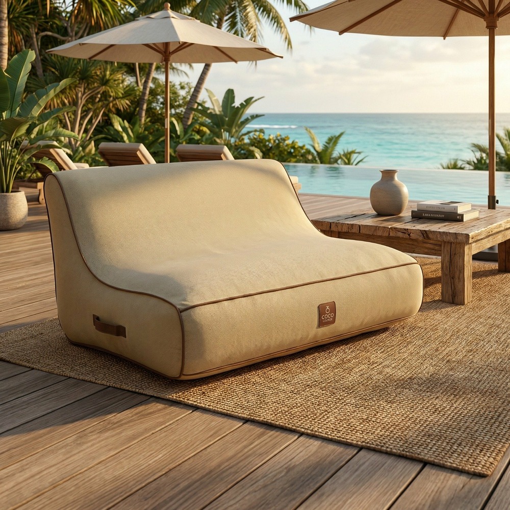 Canapé de jardin gonflable alizé collection boho - couleur toile de jute