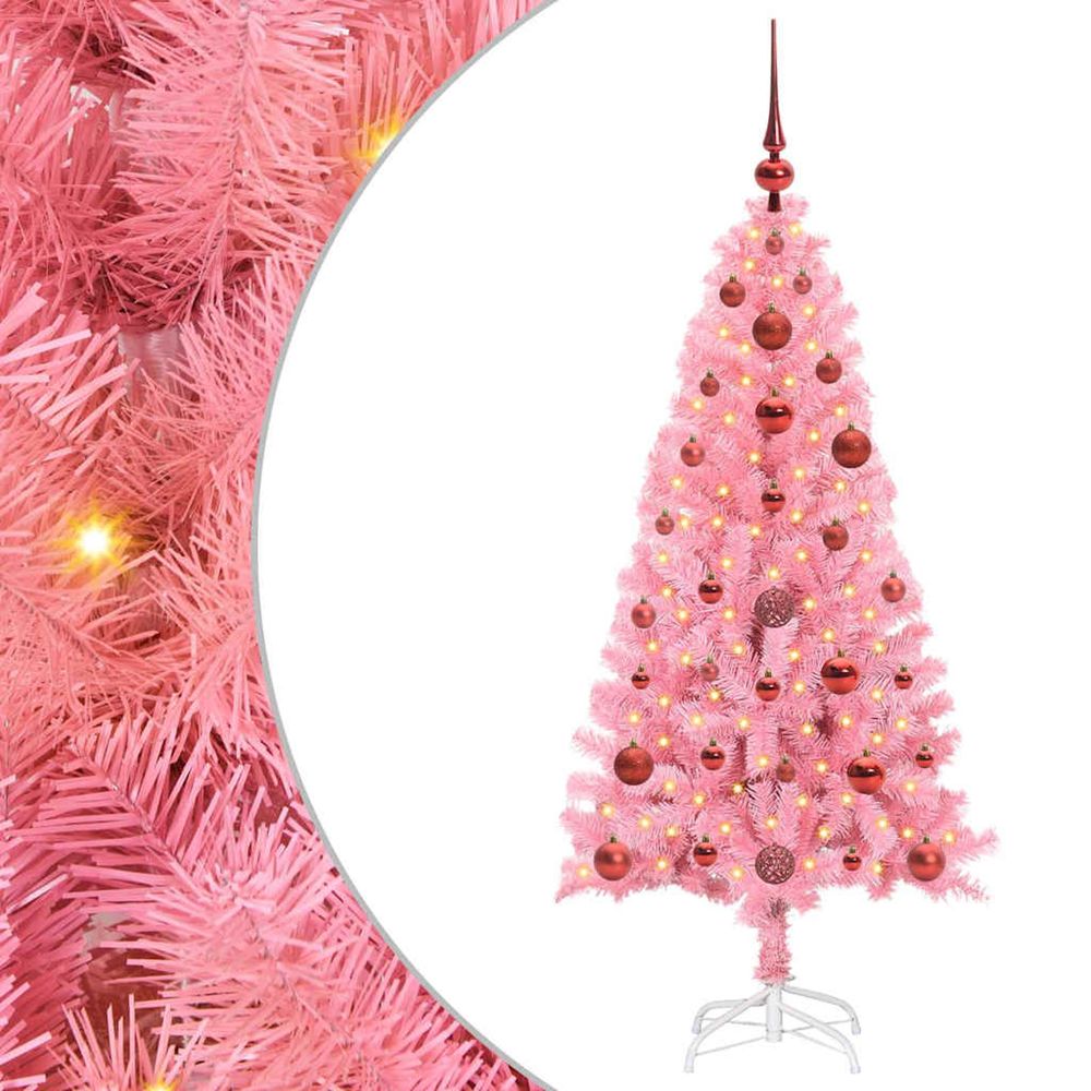 Sapin de noël rose 120 cm pvc