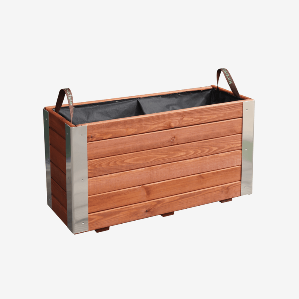 Bac à fleurs en bois lasuré 80 x 30 x 43,5 cm bambou