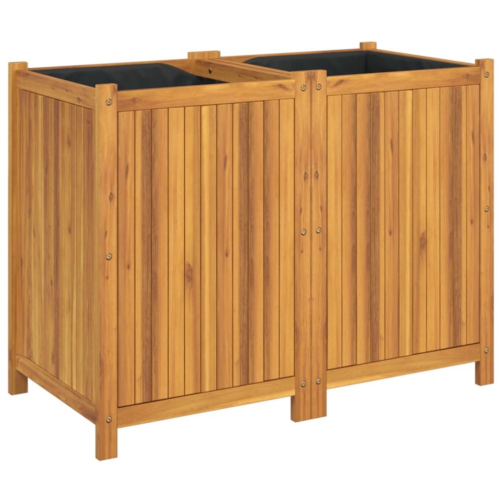 Jardinière d'extérieur avec doublure 100x50x75 cm bois massif d'acacia