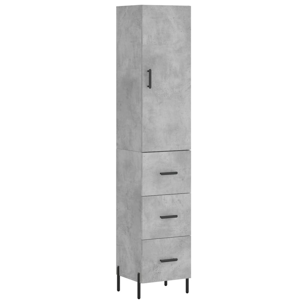 Buffet bahut commode armoire meuble de rangement organisateur cuisine salle de séjour salon haut 34,5 x 34 x 180 cm bois d'in