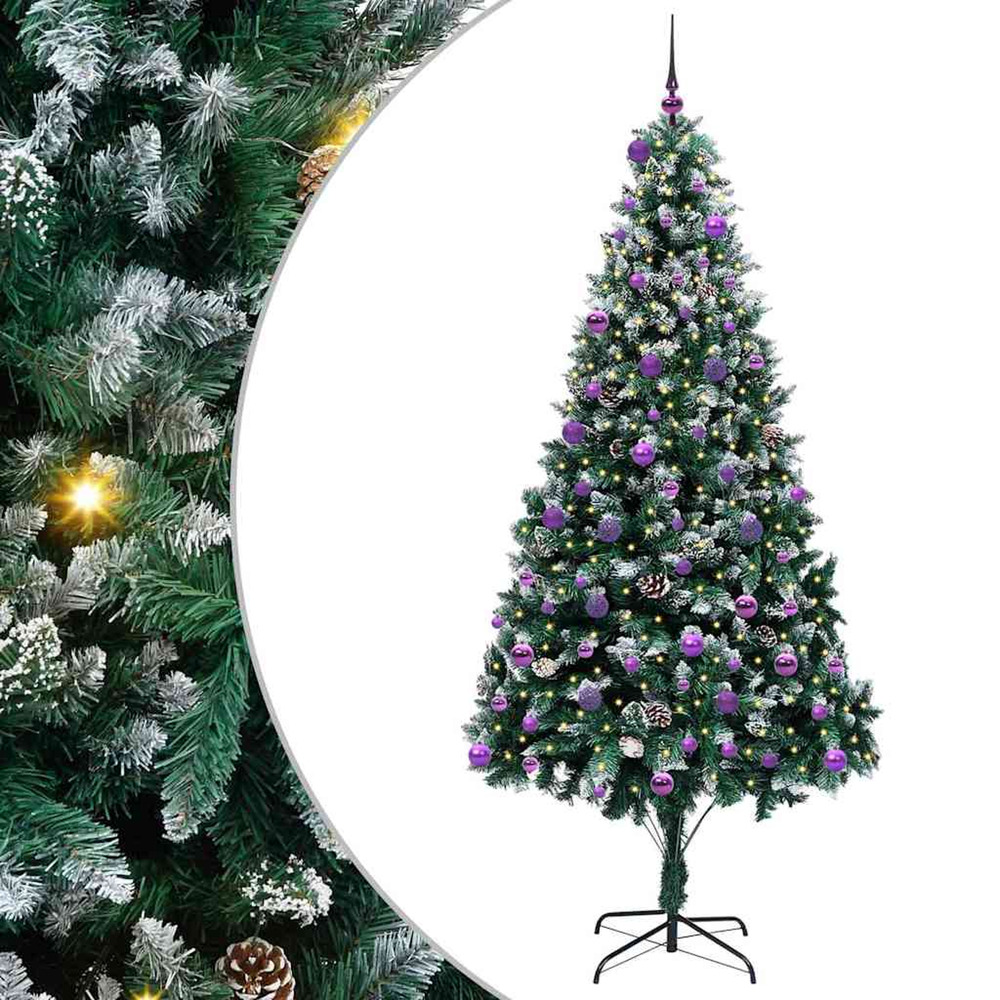 Sapin de noël artificiel vert 240 cm pvc, acier et plastique
