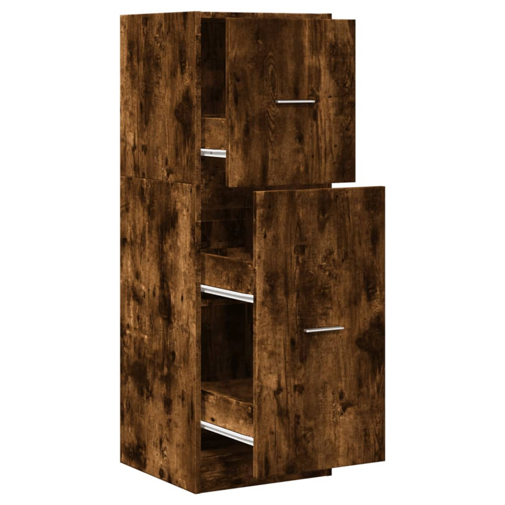 Armoire d'apothicaire chêne fumé 40x41x118 cm bois d'ingénierie