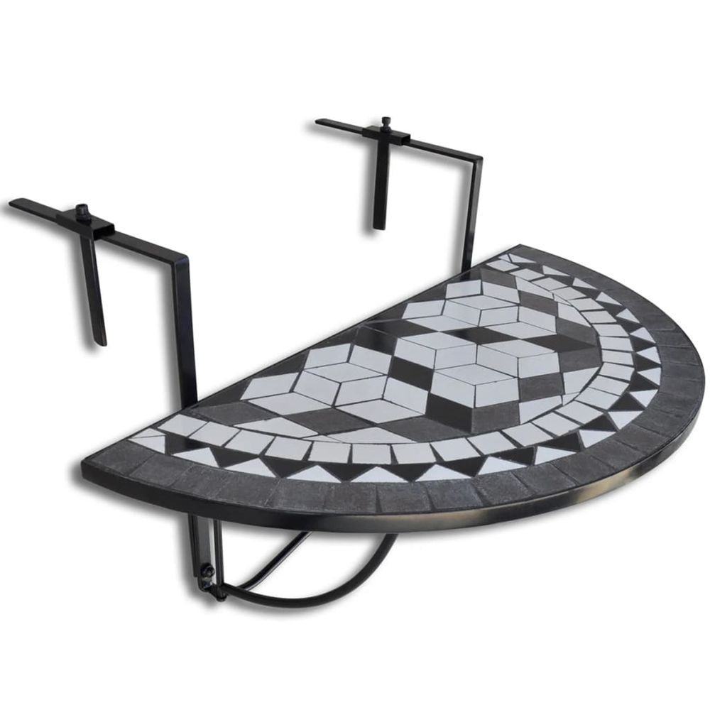 TABLE SUSPENDUE DE BALCON NOIR-(868827)