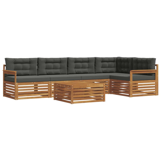 Ensemble de canapés d'extérieur 6 pcs naturel et anthracite