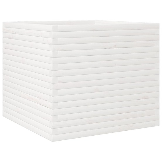 Jardinière blanc 80x80x68,5 cm bois de pin massif