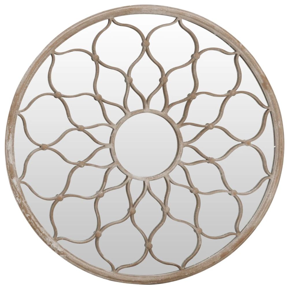 Miroir de jardin sable 60x3 cm fer rond utilisation extérieure