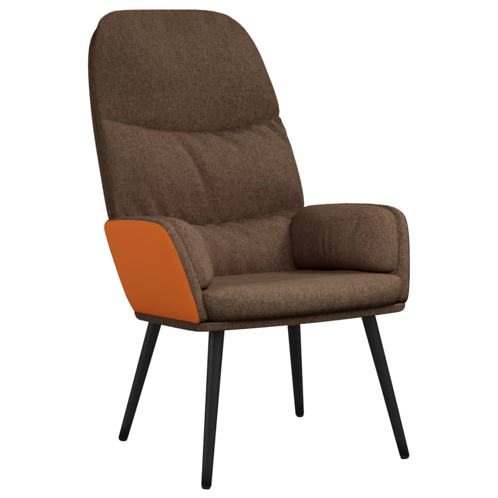 Chaise de relaxation marron tissu