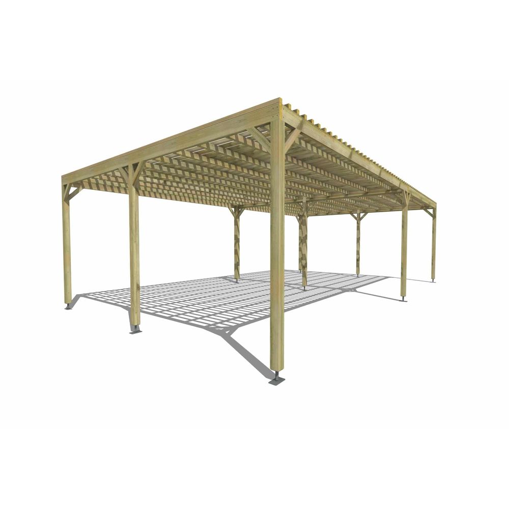 Pergola bois • 9m x 5m • indépendante • sens largeur • lattage bois • livraison comprise