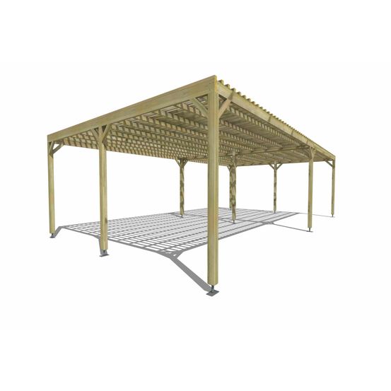Pergola bois • 9m x 5m • indépendante • sens largeur • lattage bois • livraison comprise