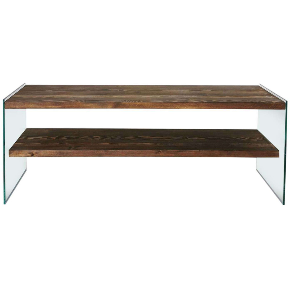 Meuble tv en pin et verre stand