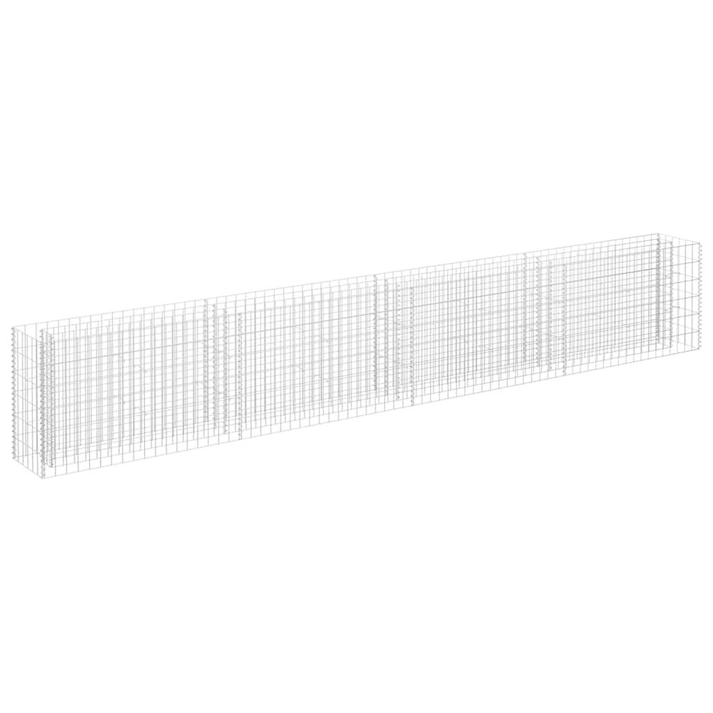 Lit surélevé à gabion acier galvanisé 360x30x60 cm