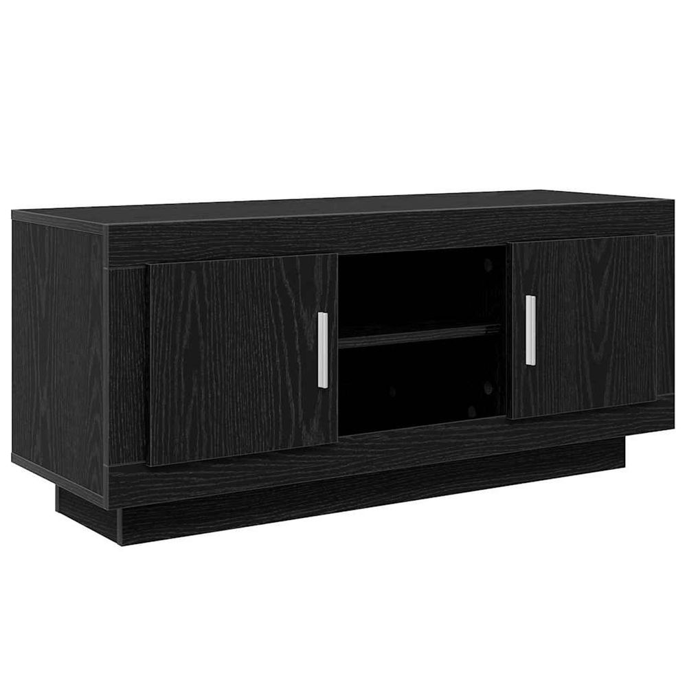 Meuble tv 102 x 35 x 45 cm chêne noir bois d'ingénierie