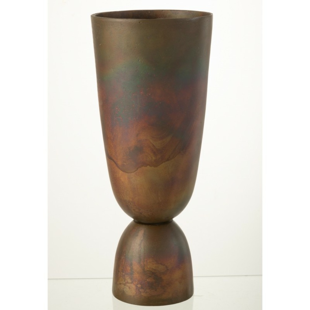 Vase thor aluminium en métal bronze 20x20x49 cm