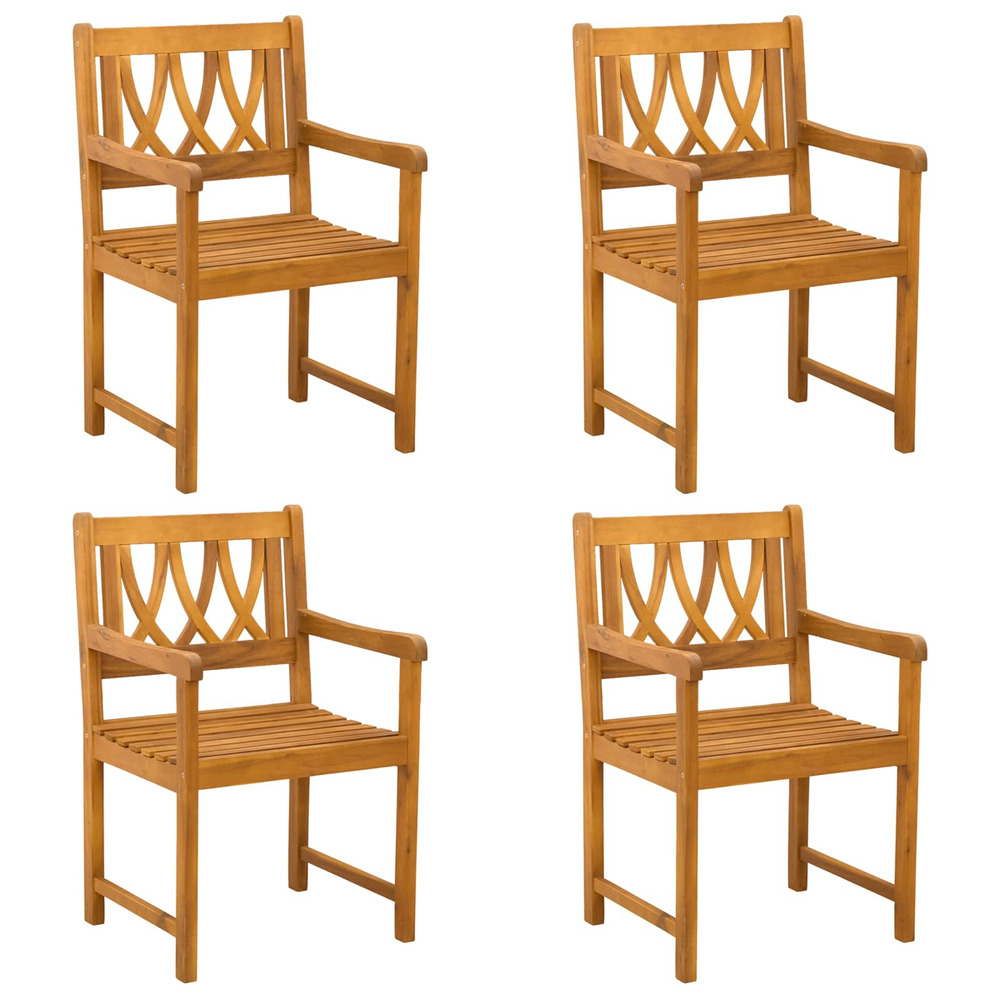 Banc extérieur 4 pcs naturel 56 x 55,5 x 90 cm