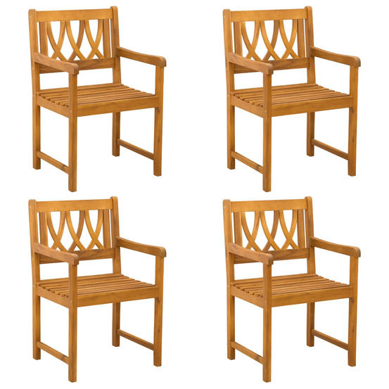 Chaises de jardin 4 pcs naturel bois d'acacia massif