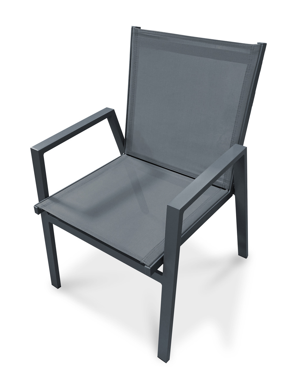 Fauteuil de jardin floride aluminium et textilène anthracite