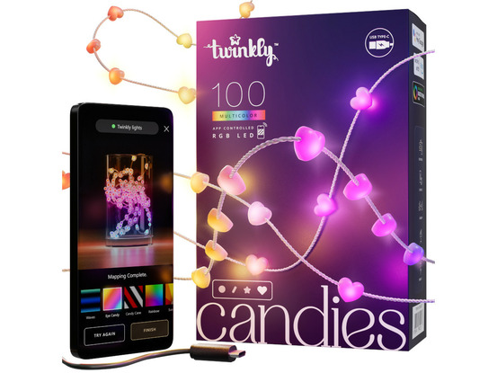 Guirlande lumineuse 100 leds candies hearts – twinkly