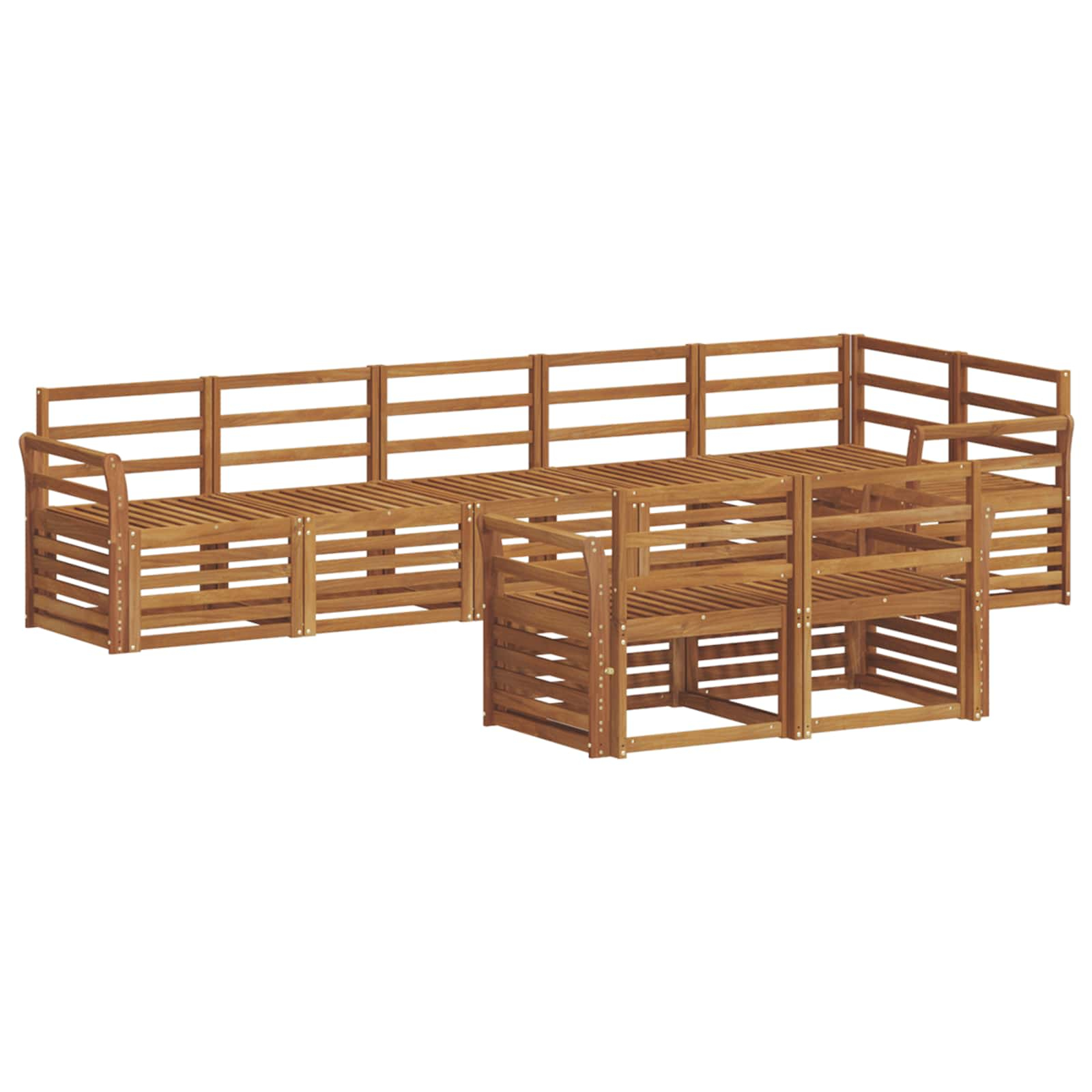 Ensembles de canapés 8 pcs naturel bois d'acacia massif