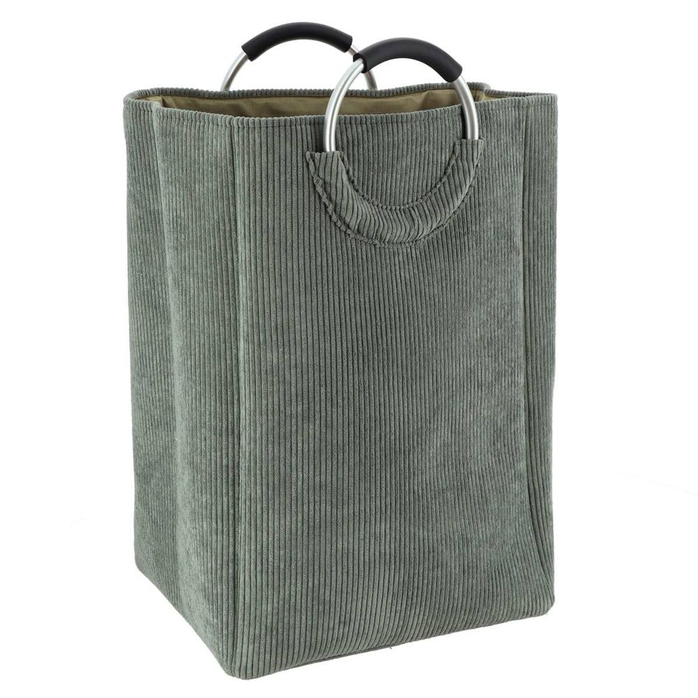 Panière à linge pliable en velours côtelé 55 l kaki