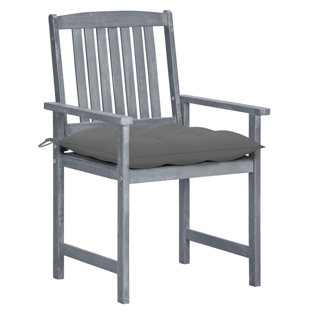 Chaises de jardin et coussins lot de 8 bois acacia solide gris