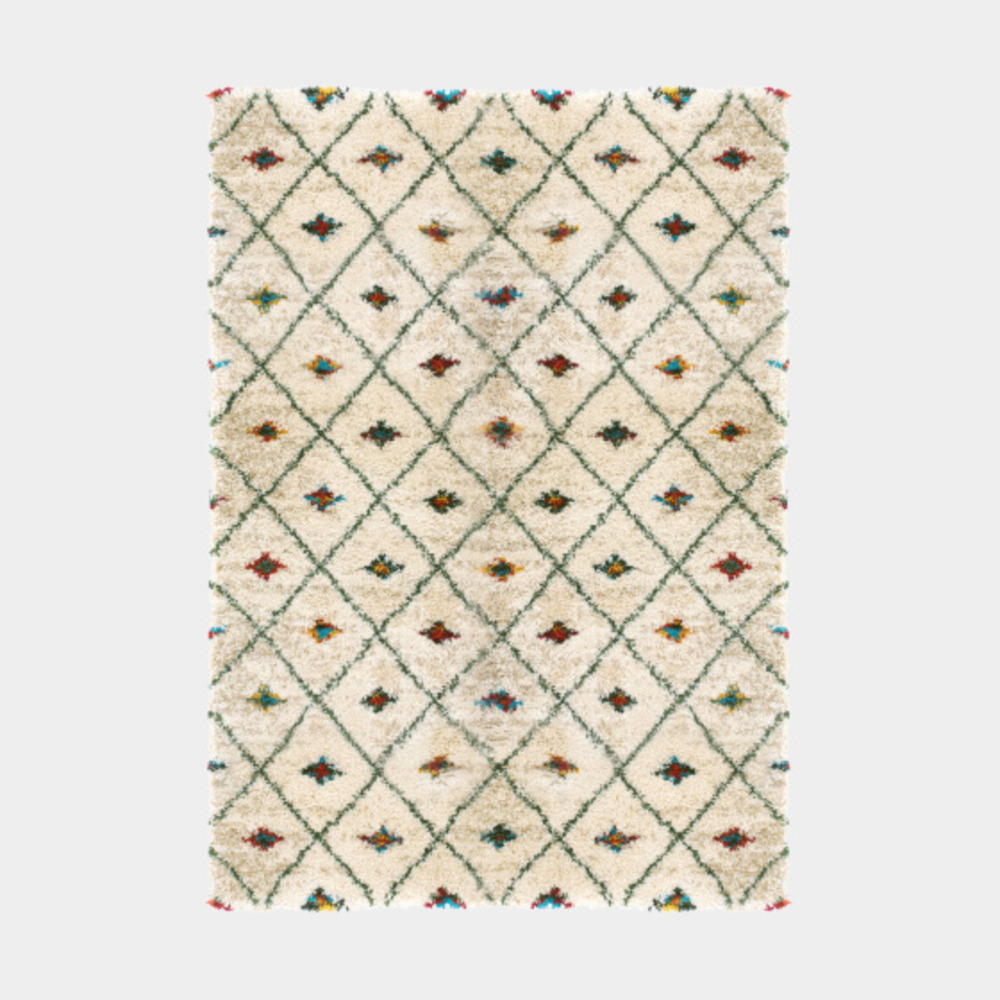 Tapis motif berbère - patan coloré - 80 x 150 cm