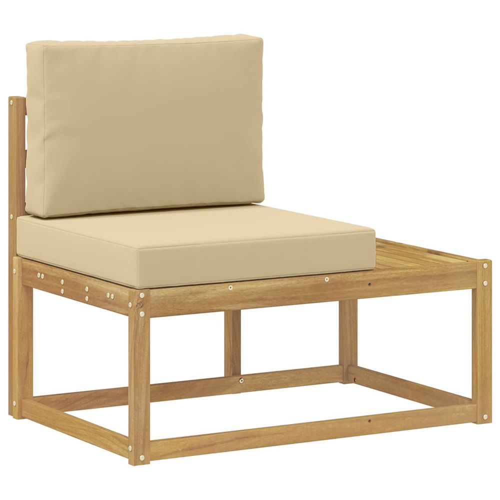 Canapé d'extérieur en bout avec coussin blanc 91 x 63 x 73 cm