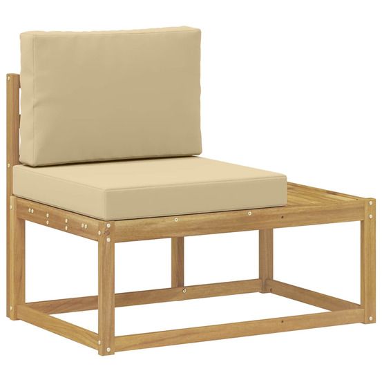 Canapé d'extérieur en bout avec coussin blanc 91 x 63 x 73 cm