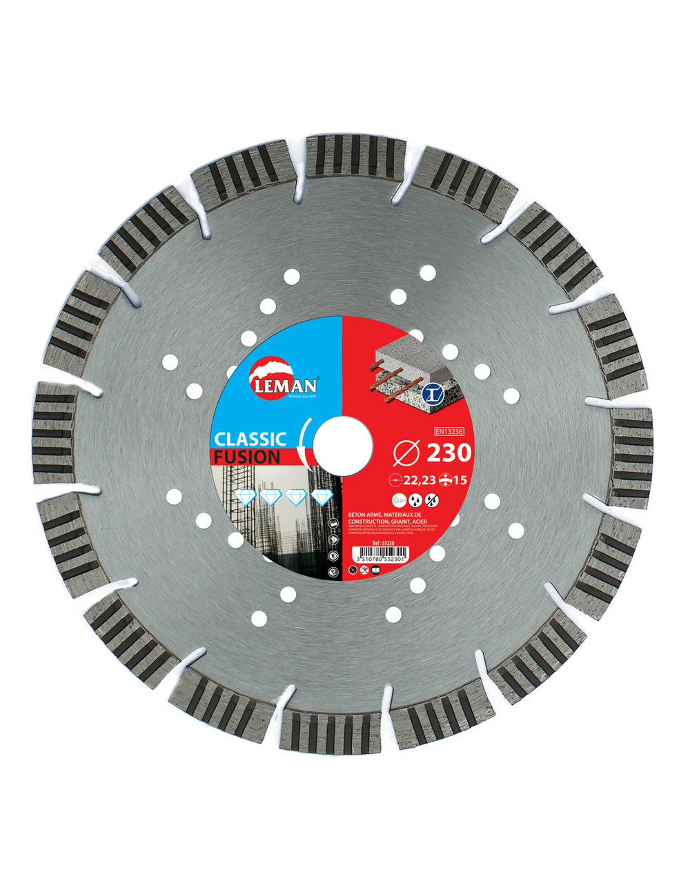 Disque diamant beton acier 230x2.7x7x22.2 mm -- gamme pro