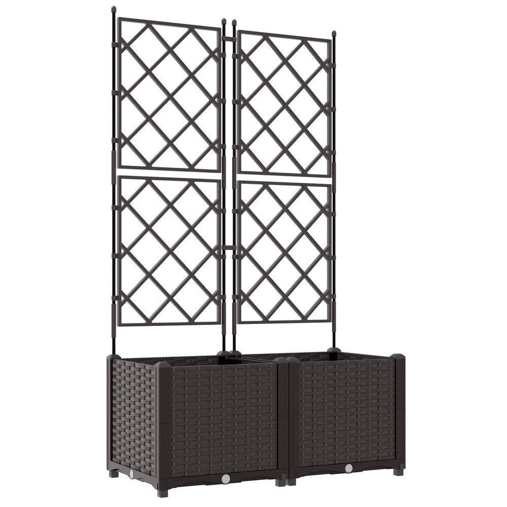 Cache-pot de jardin 2 pc marron 80 x 40 x 143 cm pp