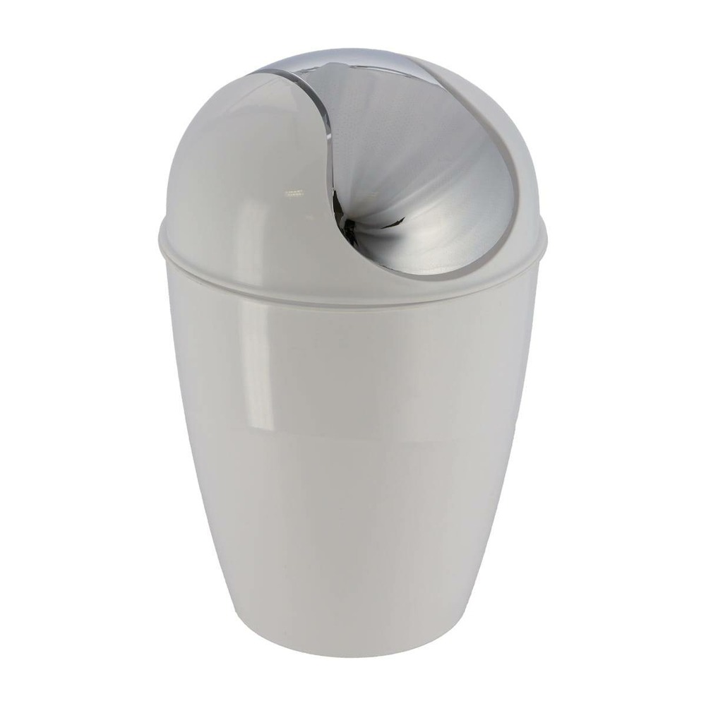 Poubelle pp conique avec couvercle 5,6l- blanc