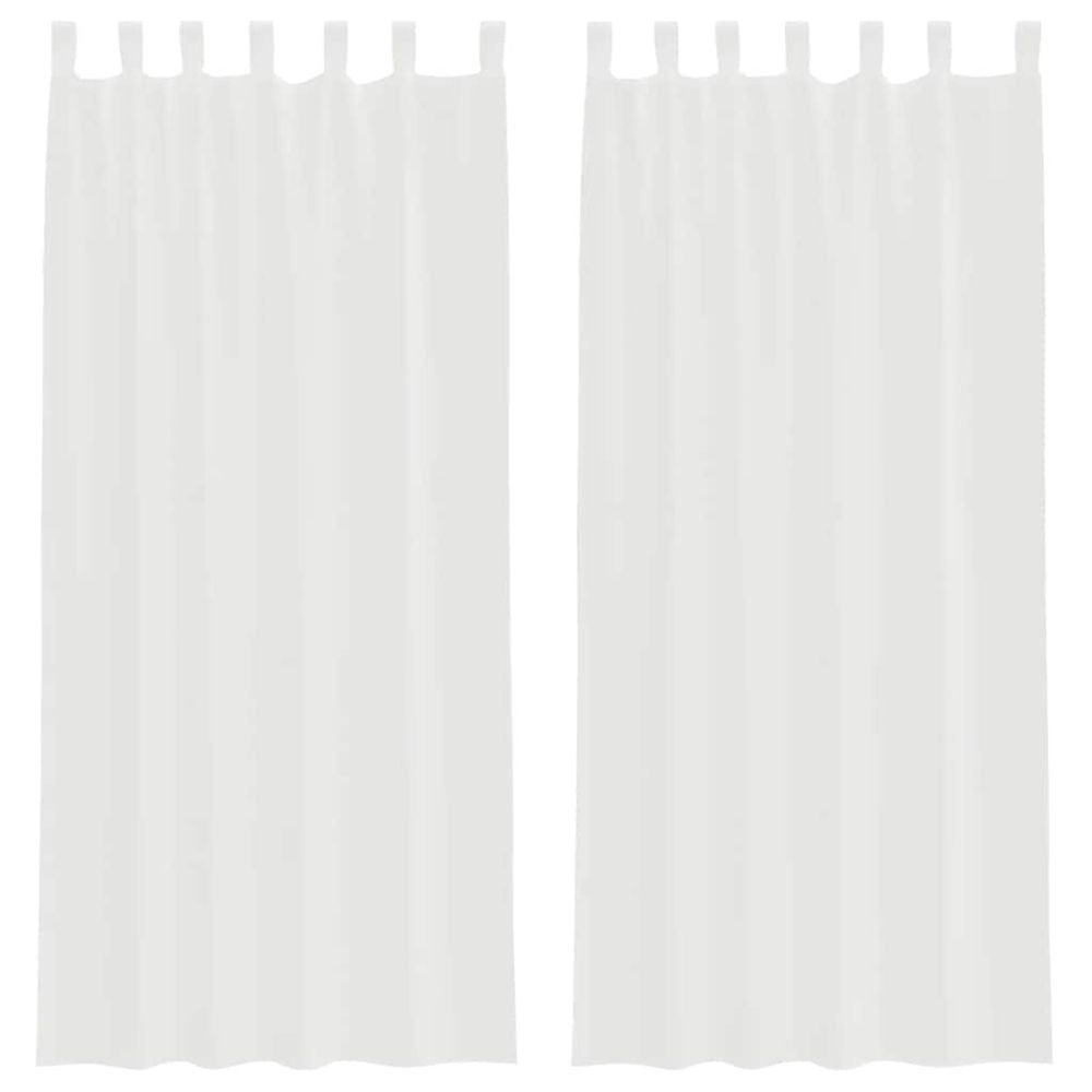 Rideaux en voile avec boucles 2 pcs blanc 140x245 cm