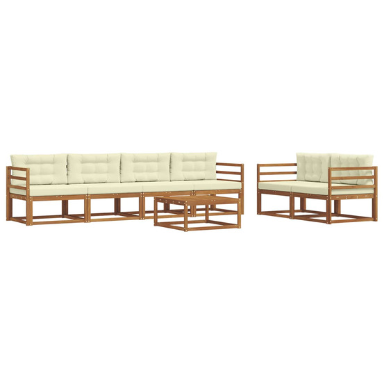 Ensemble de canapés d'extérieur 7 pcs naturel et crème