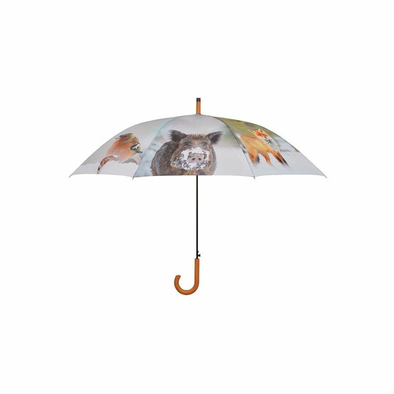 Grand parapluie bois et métal toile polyester hiver