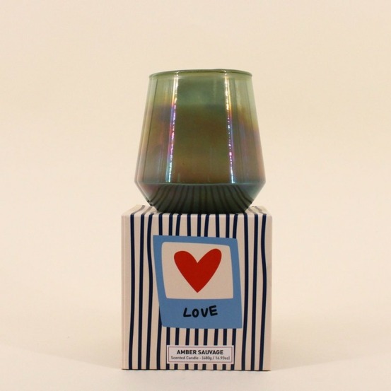 Bougie parfumée verre lustré 480g avec boite cadeau