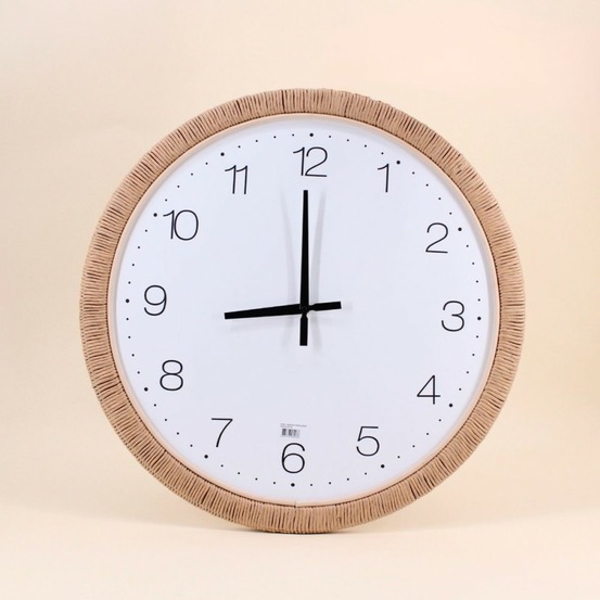 Horloge ronde contour rotin 54cm